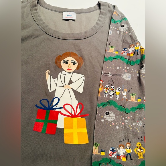 Hanna Andersson Disney Christmas Star Wars Carolers Leia Pajama Top - Picture 2 of 2